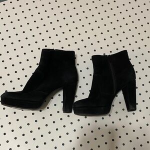 Gianni Bini Black Suede Heeled Boots